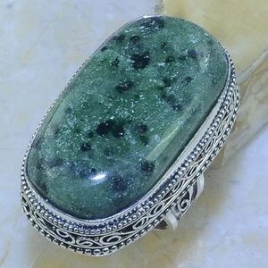 New Unique Dalmatian Jasper Silver Ring.